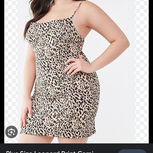 Cheetah Print Mini Cowl Neck Dress (PLUS) - Picture 4 of 4